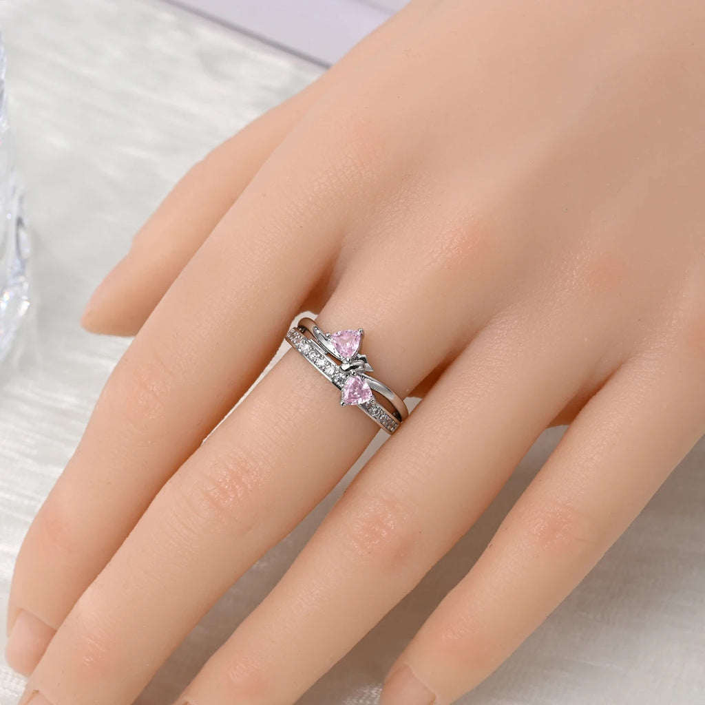 Original Hope Rainbow Flower Ring s925 Silver Jewelry DIY Exquisite Fashion