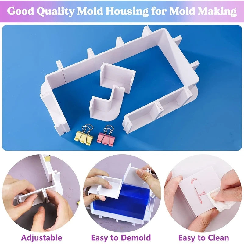 Adjustable Mold Housing Plastic Housing Frame Molds for Handmade Soap Molds DIY Resin Molds Candle Molds Art Craft Molds