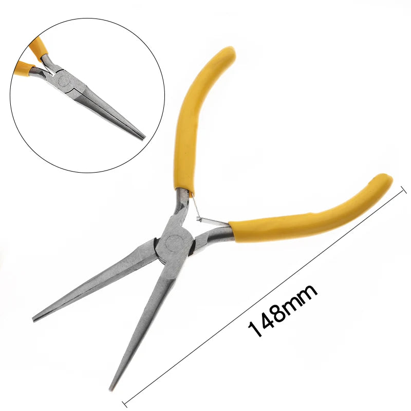 Yellow Color Stainless Steel Mini Pliers Tools Set Cutting Wire Plier Kits For Handcraft Beading DIY Jewelry Making Accessories