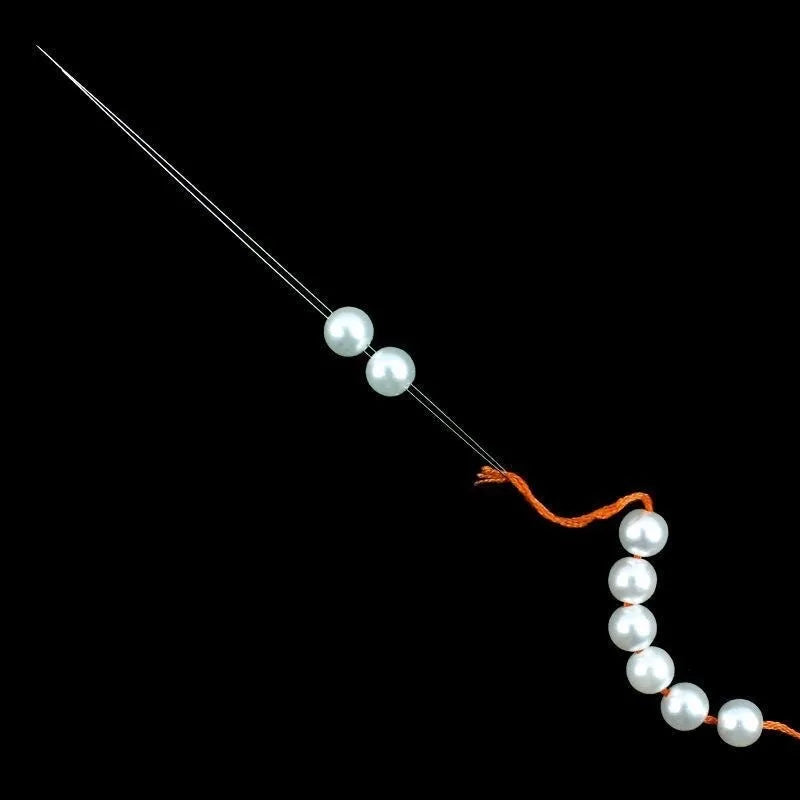 5/50Pcs Beading Needles Pins Set with Central Opening Curved Steel Needles for Bead Straight Beaded Needle Sewing Accessories