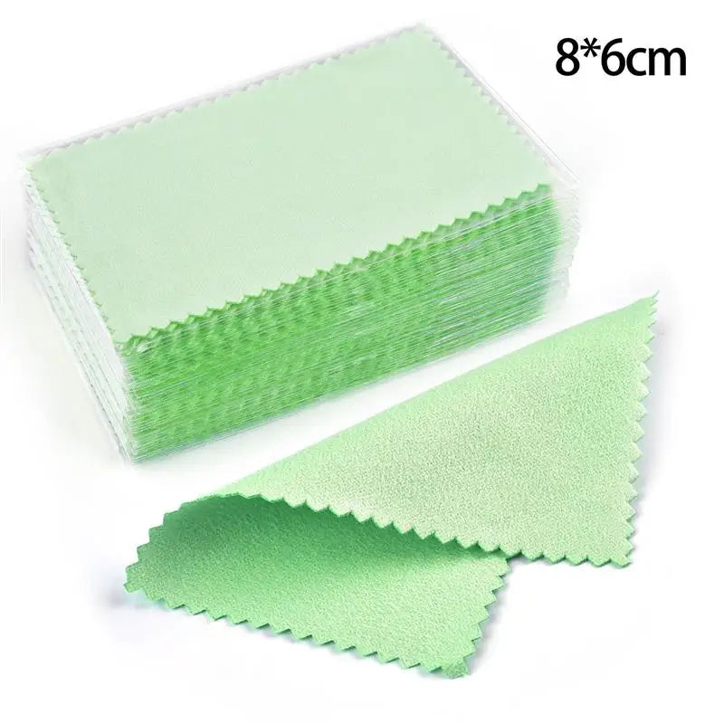 50Pcs/lot Polish Polishing Cloth Silver Color Cleaning Polishing Cloth Soft Clean Wipe Wiping Cloth For Silver Gold Jewelry Tool
