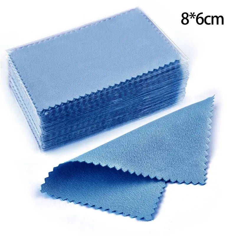 50Pcs/lot Polish Polishing Cloth Silver Color Cleaning Polishing Cloth Soft Clean Wipe Wiping Cloth For Silver Gold Jewelry Tool