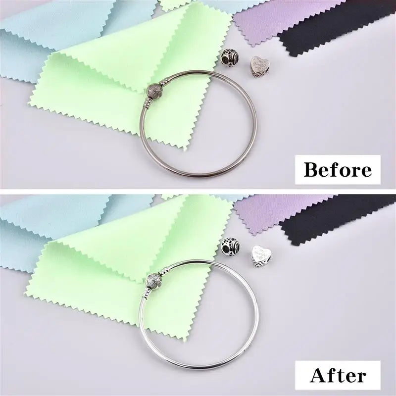 50Pcs/lot Polish Polishing Cloth Silver Color Cleaning Polishing Cloth Soft Clean Wipe Wiping Cloth For Silver Gold Jewelry Tool