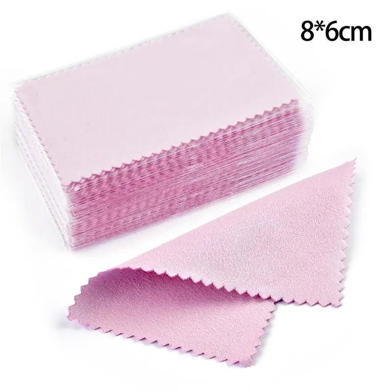 50Pcs/lot Polish Polishing Cloth Silver Color Cleaning Polishing Cloth Soft Clean Wipe Wiping Cloth For Silver Gold Jewelry Tool