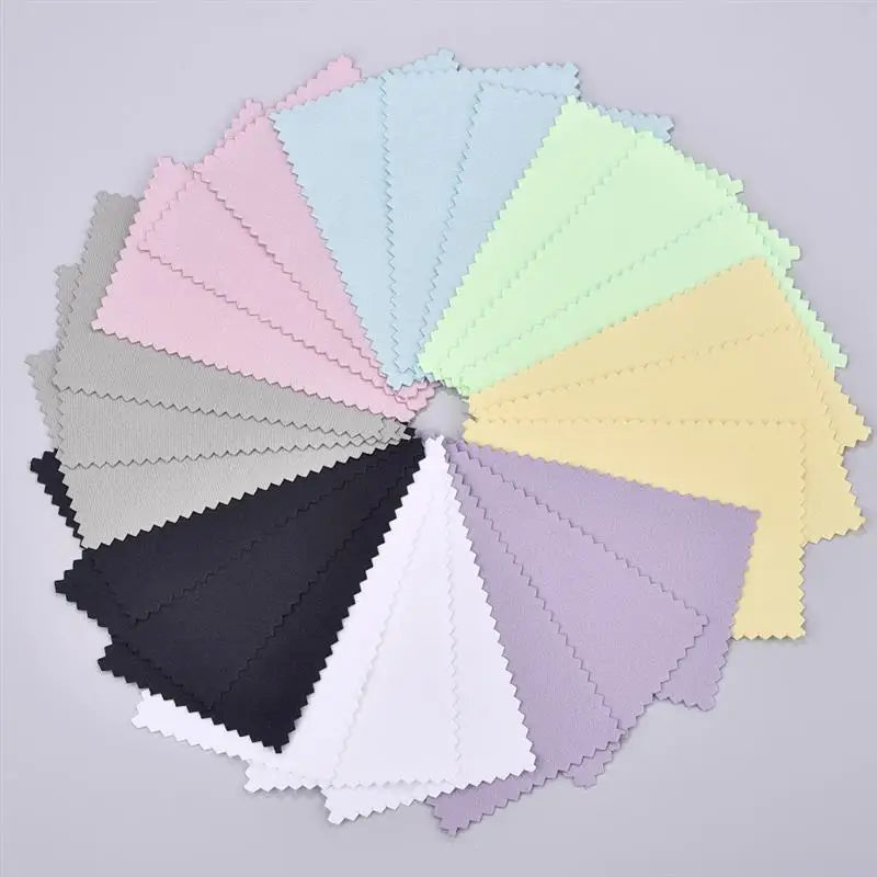 50Pcs/lot Polish Polishing Cloth Silver Color Cleaning Polishing Cloth Soft Clean Wipe Wiping Cloth For Silver Gold Jewelry Tool
