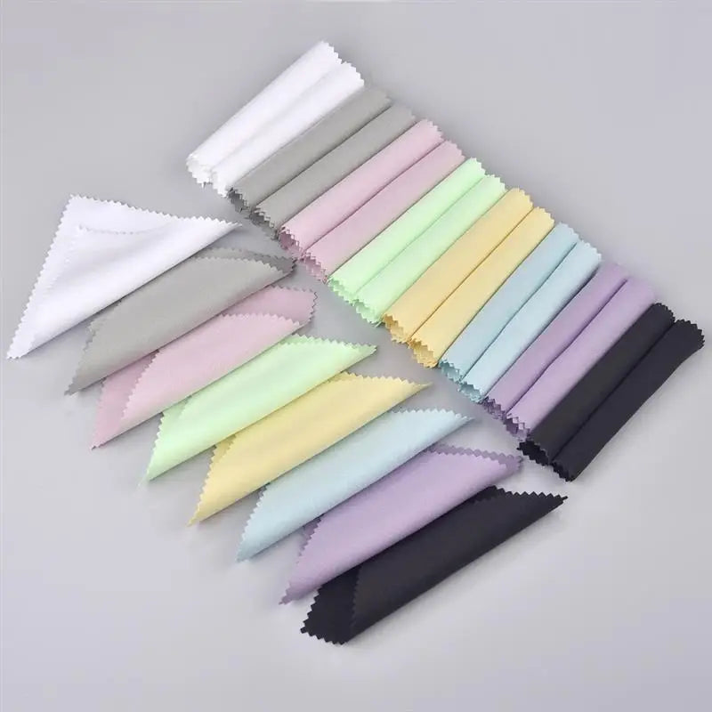 50Pcs/lot Polish Polishing Cloth Silver Color Cleaning Polishing Cloth Soft Clean Wipe Wiping Cloth For Silver Gold Jewelry Tool