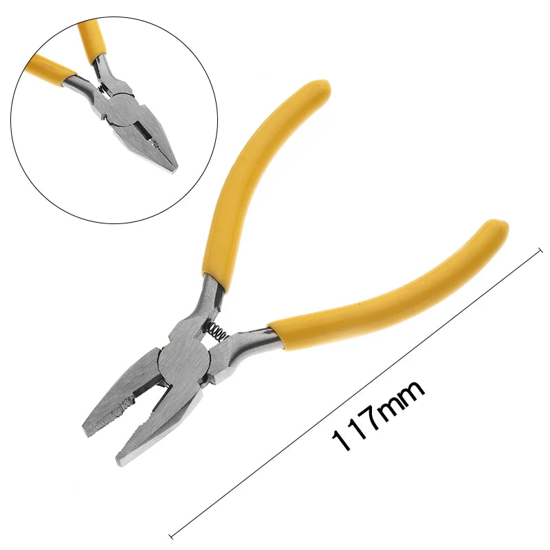 Yellow Color Stainless Steel Mini Pliers Tools Set Cutting Wire Plier Kits For Handcraft Beading DIY Jewelry Making Accessories