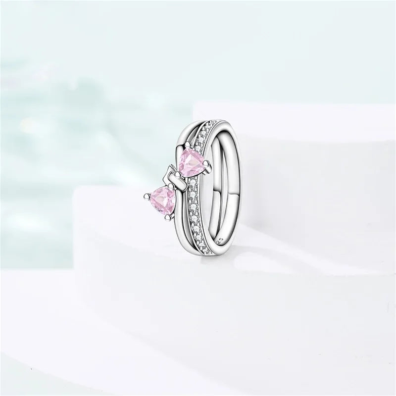 Original Hope Rainbow Flower Ring s925 Silver Jewelry DIY Exquisite Fashion