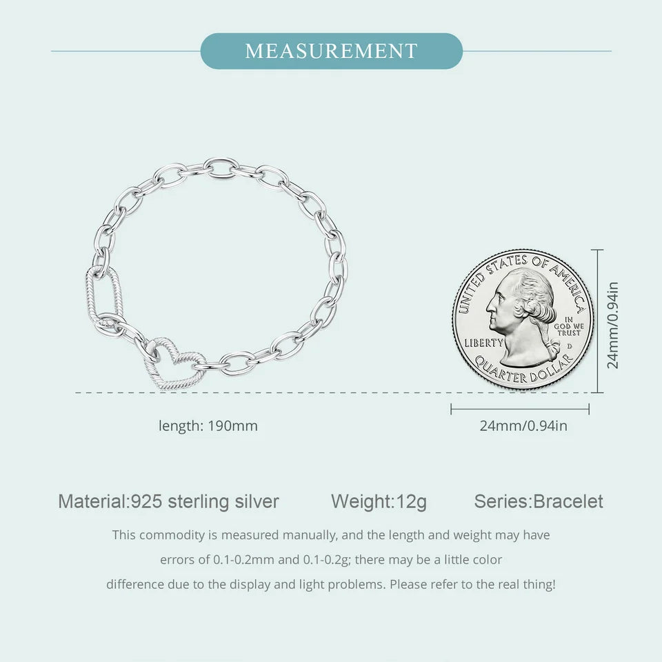 WOSTU 925 Sterling Silver Trendy Multifunctional DIY Bracelet Bangles for Women Wedding Dating Gift Fine Jewelry Fit Small charm