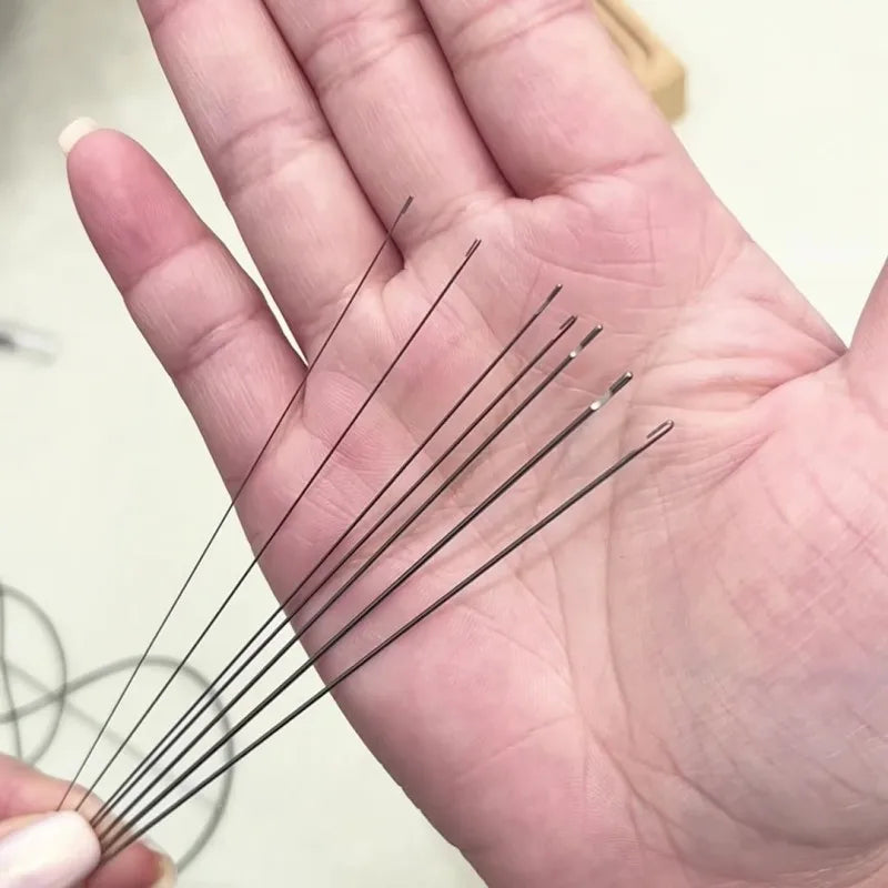 1/3/5pcs Beaded Needles With Steel Needles, Long And Thin Beaded Leads, Side Threaded Hooks And Beads For DIY Handmade Jewelry