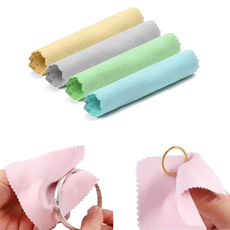 50pcs Silverware Polishing Cloth Soft Cleaning Polishing Cloth Clean Wipe Wiping Cloth For Silver Gold Jewelry Tools Equipments