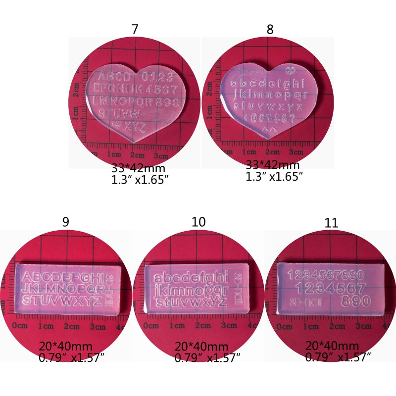 R3MC Mini Letter Numbers 3D Nail Art Decorations UV Crystal Epoxy Mold Silicone Mould