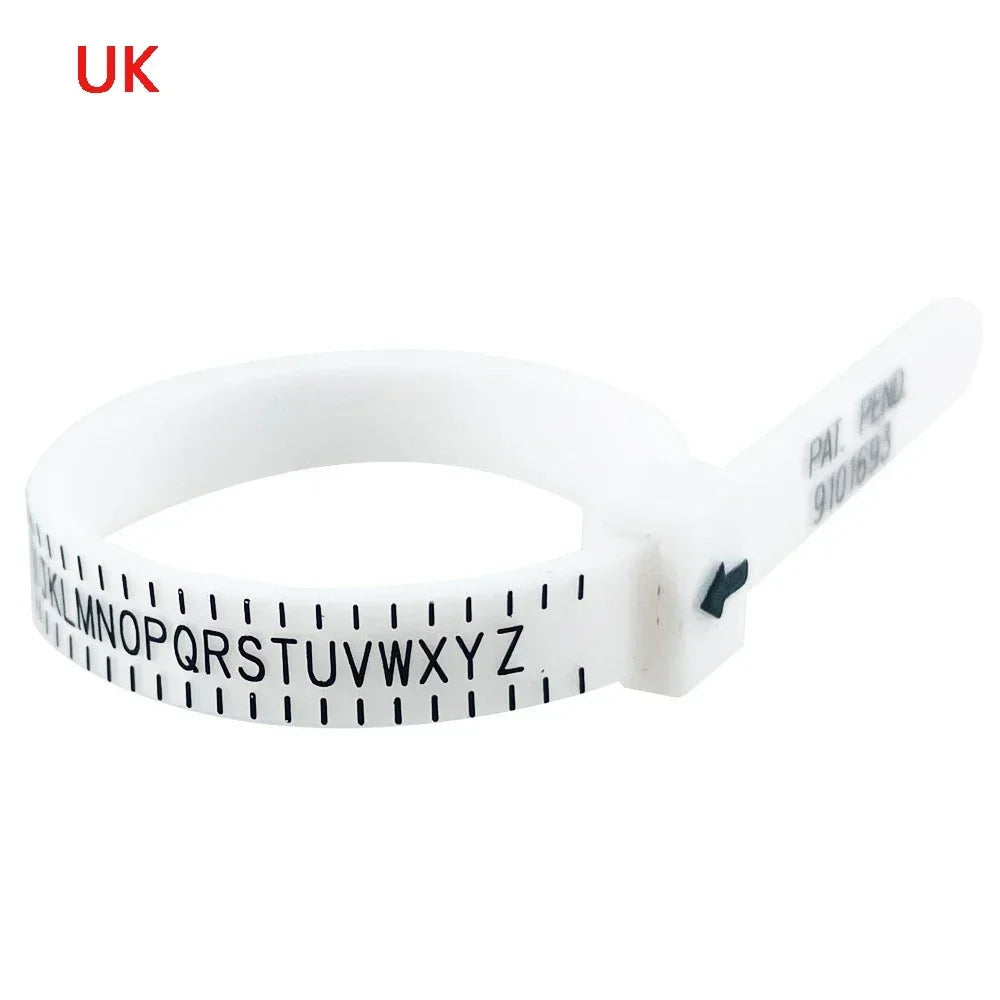 Plastic UK/US/EU/JP/HK Ring Sizer Measuring Set Reusable Finger Size Gauge Measure Tool Jewelry Sizing Tools