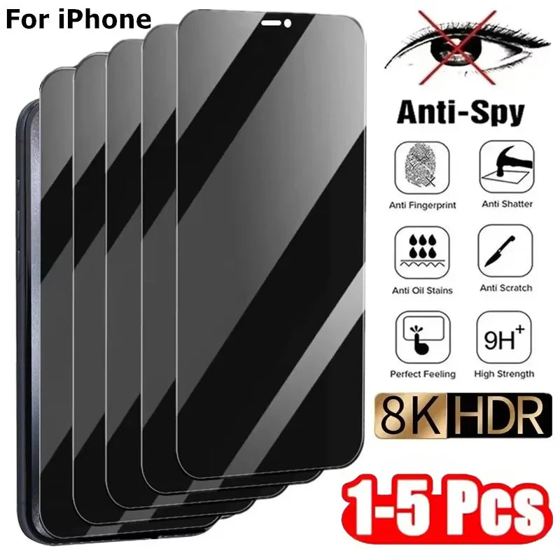 Privacy Screen Protector For iPhone 16 Pro 13 17 15 11 12 14 Pro Max 16e Mini Anti-spy Glass For iPhone SE 2022 8 7 Plus XR Air