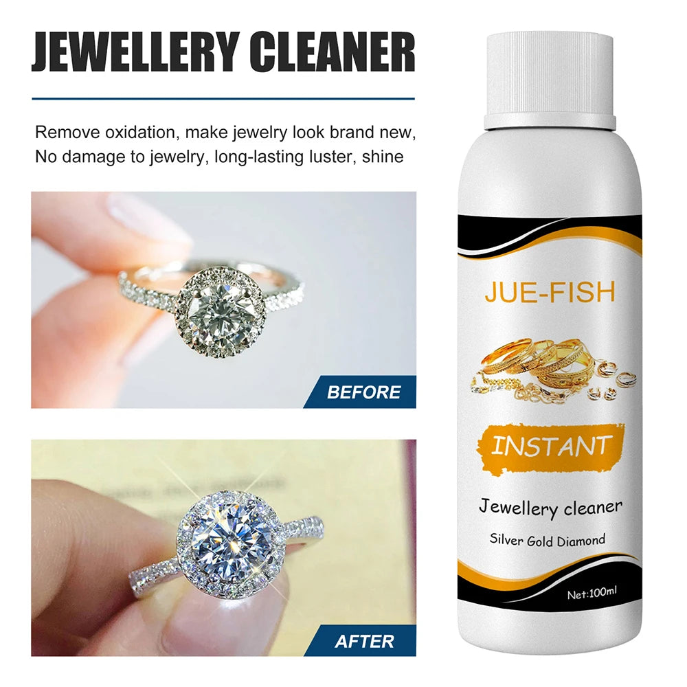 100ml Jewelry Cleaner Silver Jewelry Necklace Ring Clean Polishing Liquid Ring Care Washing Fluid Multi-Function Cleaner
