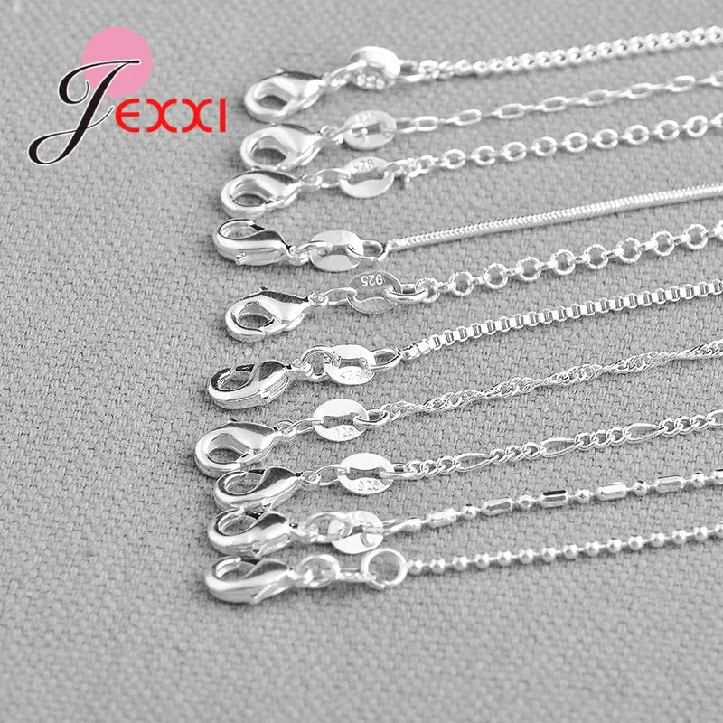 925 Sterling Silver New Arrival Hot Sale 5PCS Multi Style 16-30 Inch Luxury Colar Feminina Temperament Elegant Jewelry