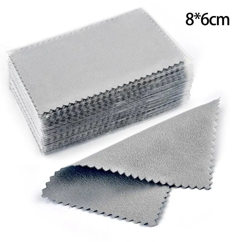 50Pcs/lot Polish Polishing Cloth Silver Color Cleaning Polishing Cloth Soft Clean Wipe Wiping Cloth For Silver Gold Jewelry Tool