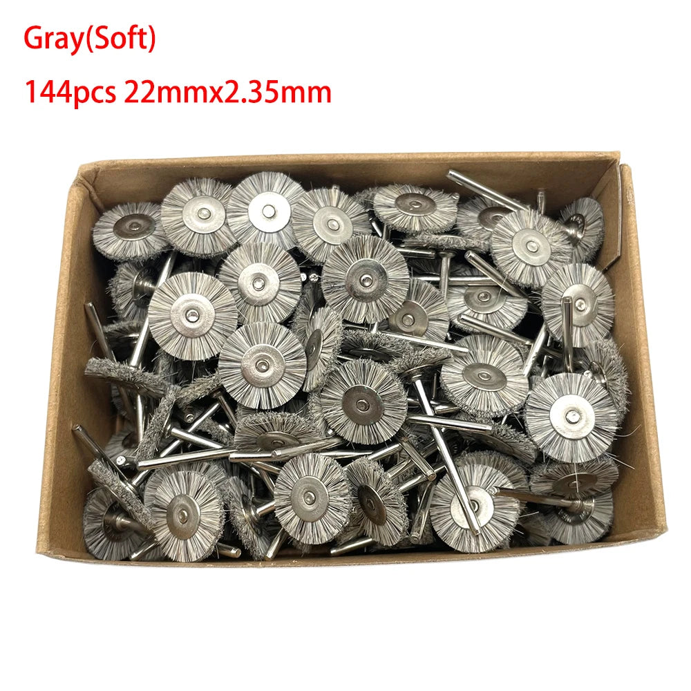 19/22/25mm Polishing Brushes Soft Hard Abrasive Buffing Grinding Wheel 2.35mm Shank Dremel Accessories for Jewelry Rotary Tools