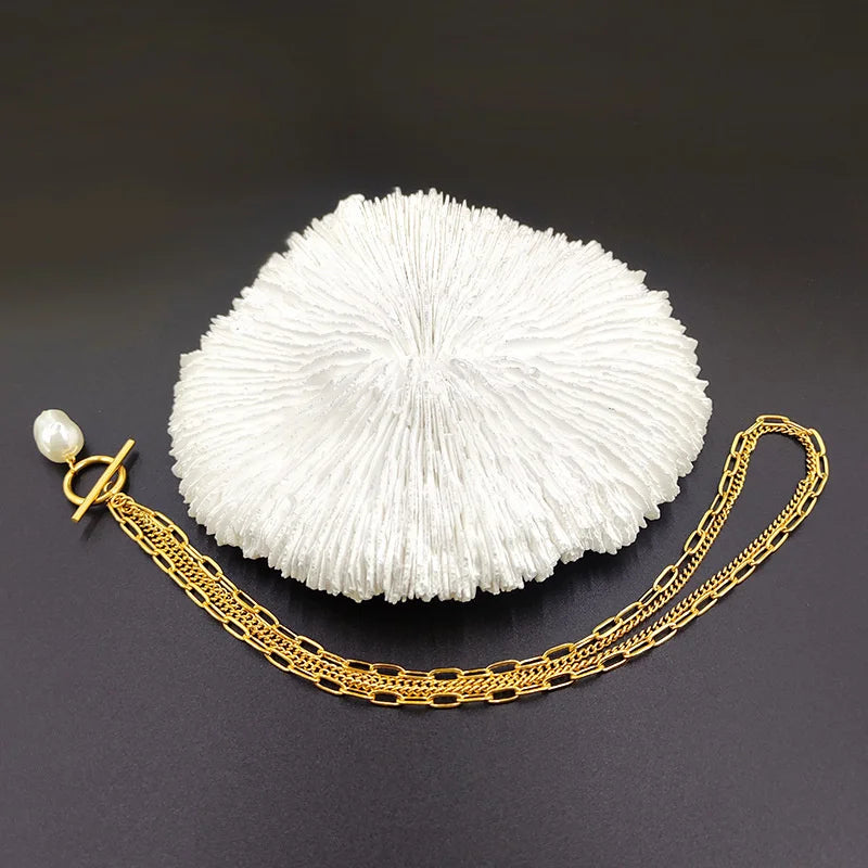 Trend Elegant Jewelry Wedding Big Pearl Pendant Chain Necklace For Women Fashion White Imitation Pearl Choker Necklace