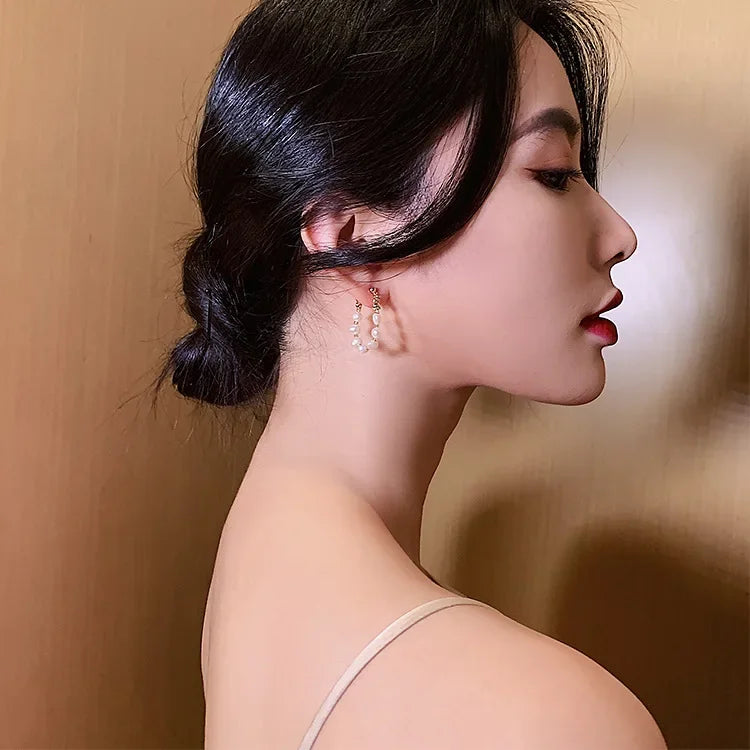 Real 925 Sterling Silver Sweet Korean Natural Baroque Pearl Charming Stud Earrings for Women Wedding Engagement Jewelry piercing