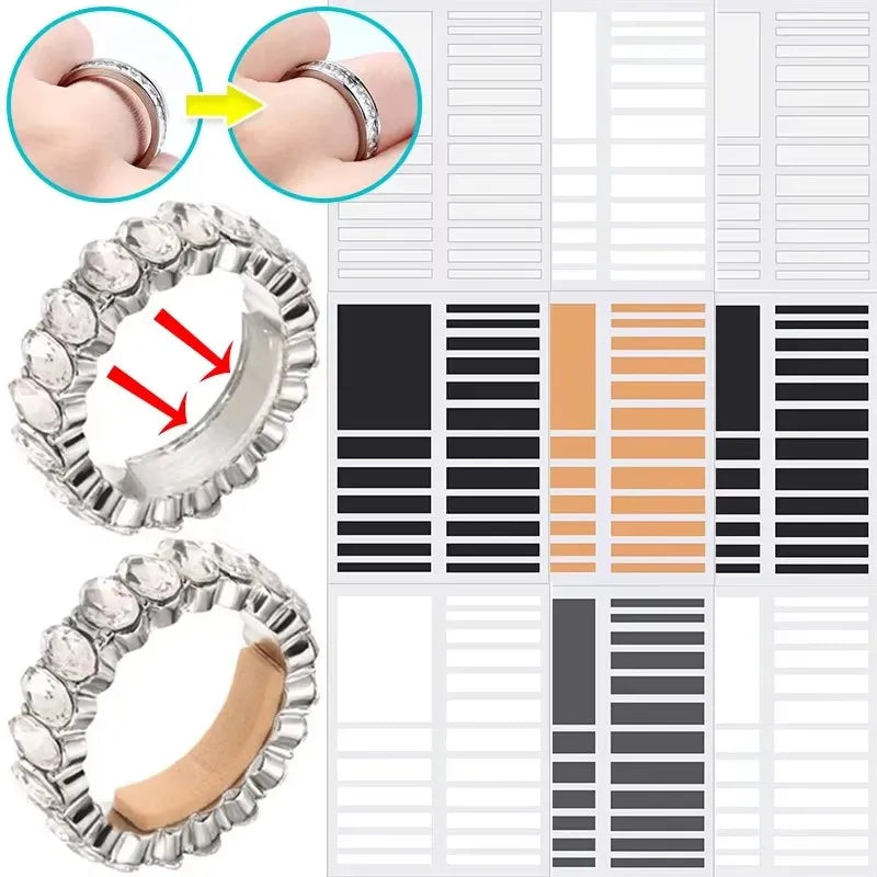 19pcs Any Rings Size Adjust Stickers Silicone Transparent Big Size Ring Invisible Fixed Tightener Reducer Resizing Jewelry Tools
