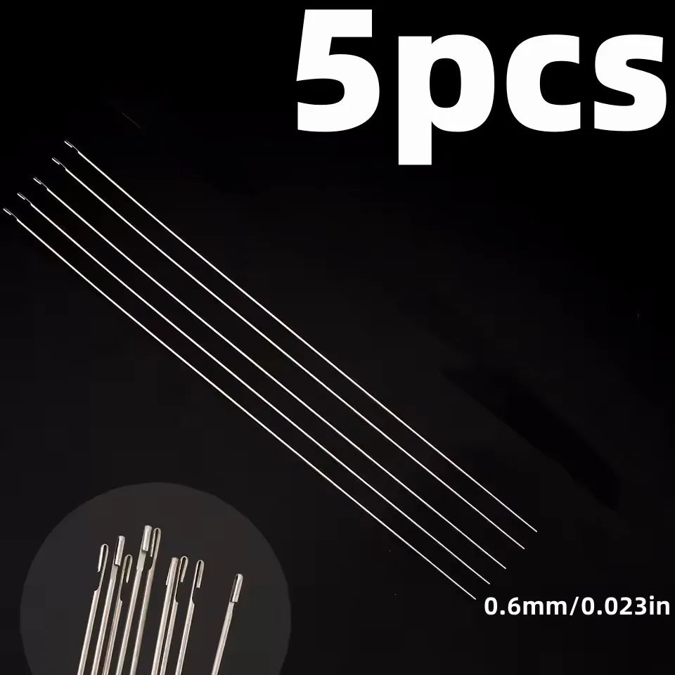 1/3/5pcs Beaded Needles With Steel Needles, Long And Thin Beaded Leads, Side Threaded Hooks And Beads For DIY Handmade Jewelry