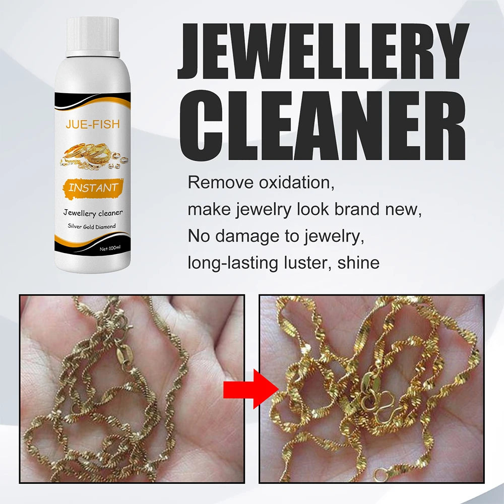 100ml Jewelry Cleaner Silver Jewelry Necklace Ring Clean Polishing Liquid Ring Care Washing Fluid Multi-Function Cleaner