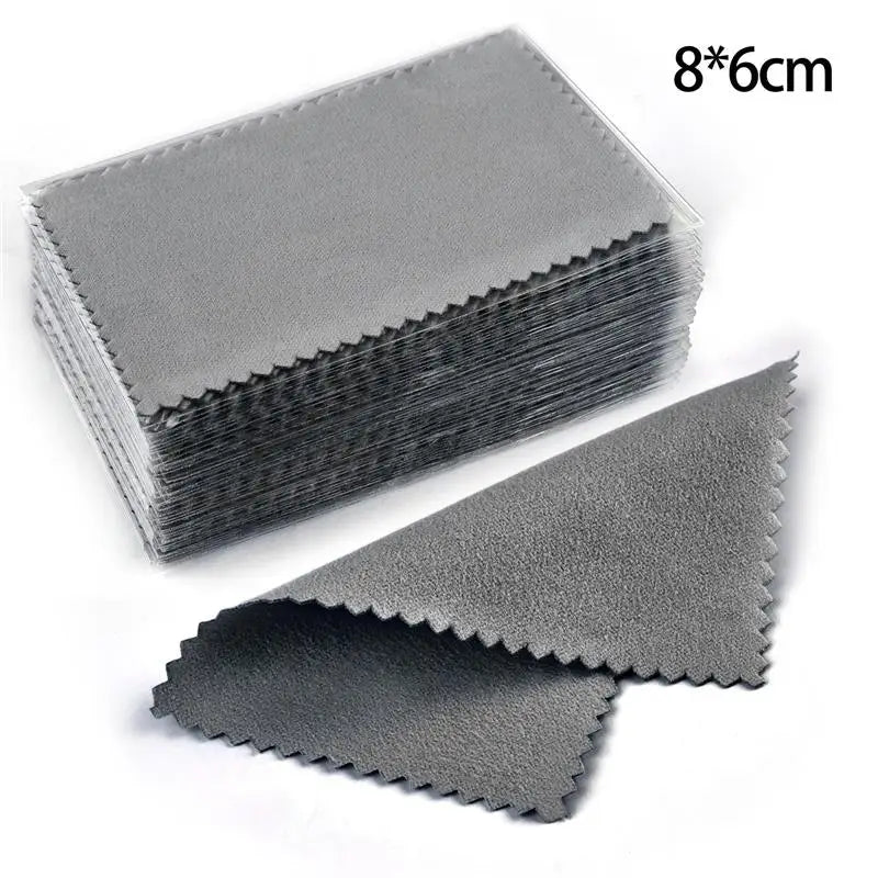50Pcs/lot Polish Polishing Cloth Silver Color Cleaning Polishing Cloth Soft Clean Wipe Wiping Cloth For Silver Gold Jewelry Tool