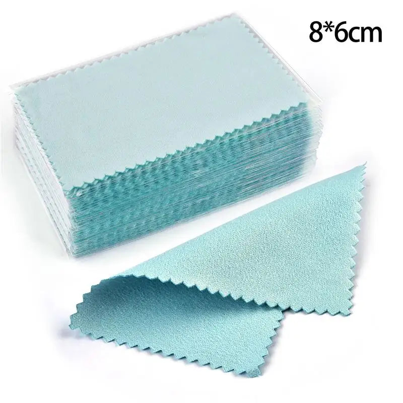 50Pcs/lot Polish Polishing Cloth Silver Color Cleaning Polishing Cloth Soft Clean Wipe Wiping Cloth For Silver Gold Jewelry Tool