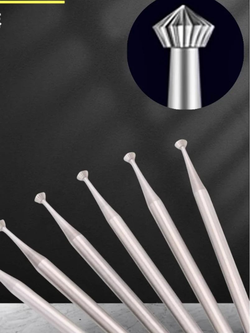 253 90° Steel Hart Bur Bearing Cutter Jewelry Stone Setting Ring Seats Rotary Cutting Bur 6pcs/box