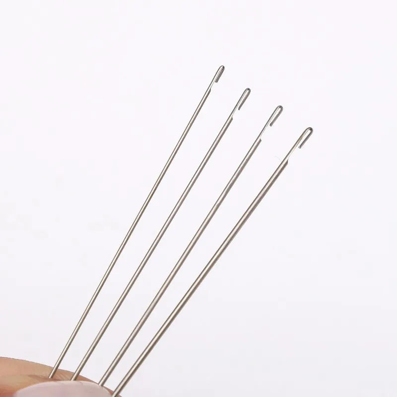 1/3/5pcs Beaded Needles With Steel Needles, Long And Thin Beaded Leads, Side Threaded Hooks And Beads For DIY Handmade Jewelry
