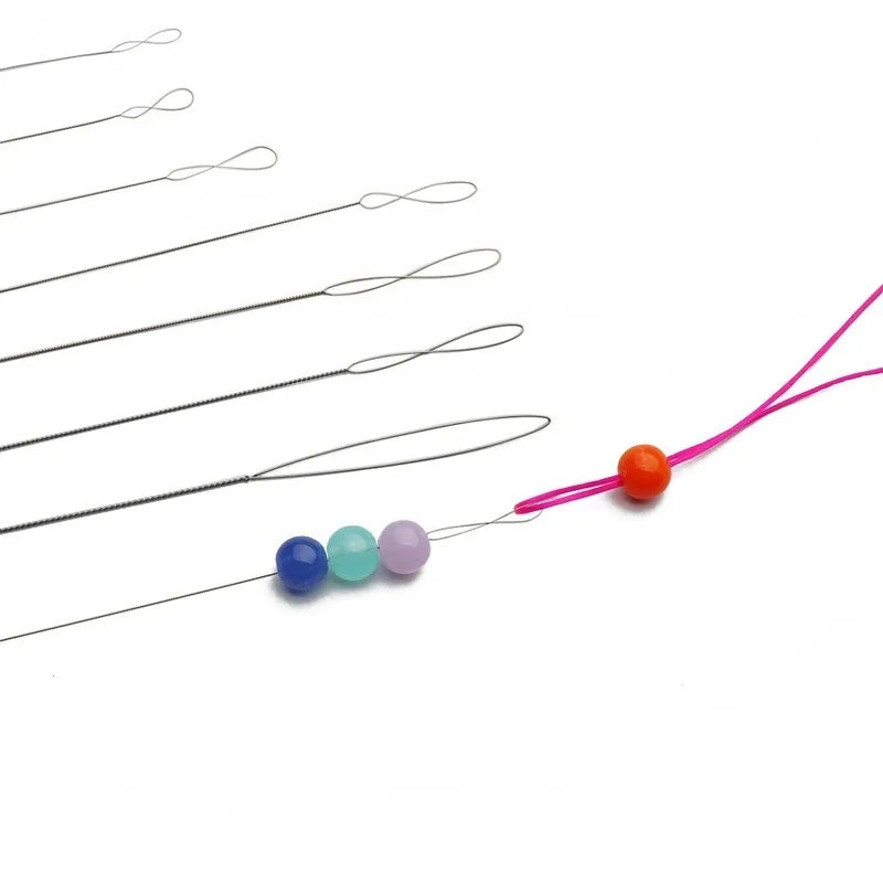 5/50Pcs Beading Needles Pins Set with Central Opening Curved Steel Needles for Bead Straight Beaded Needle Sewing Accessories