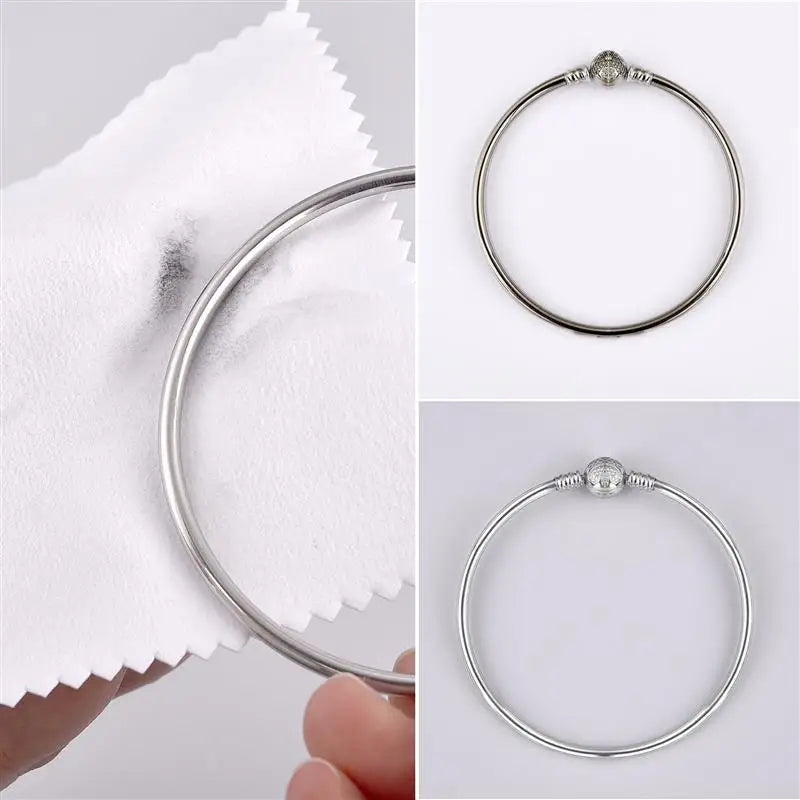 50Pcs/lot Polish Polishing Cloth Silver Color Cleaning Polishing Cloth Soft Clean Wipe Wiping Cloth For Silver Gold Jewelry Tool