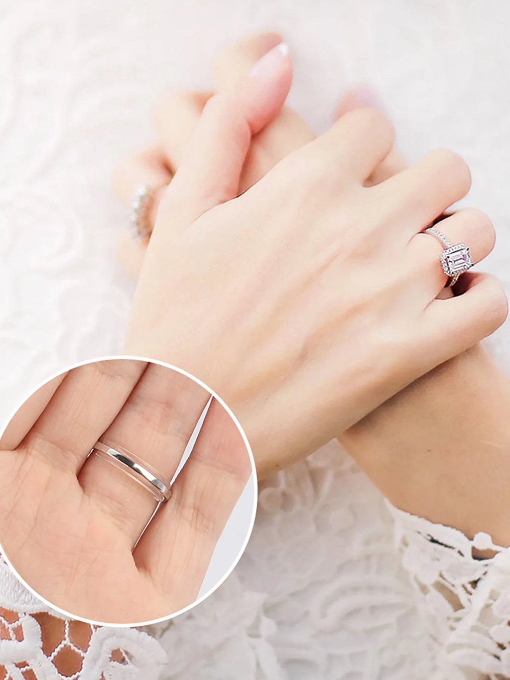 Ring Size Adjuster Resizer Silicone Invisible Finger Ring Size Resizer Clear Sticker for Loose Rings Jewelry Guard & Tools