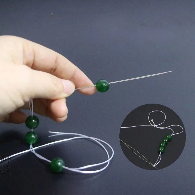 5/50Pcs Beading Needles Pins Set with Central Opening Curved Steel Needles for Bead Straight Beaded Needle Sewing Accessories