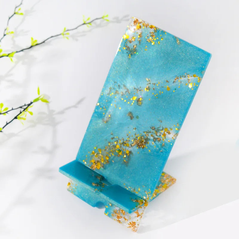 DIY Mobile Phone Holder Mirror Silicone Mold Creative Desktop Phone Stand Tablet Bracket Epoxy Resin Molds Home Office Tools