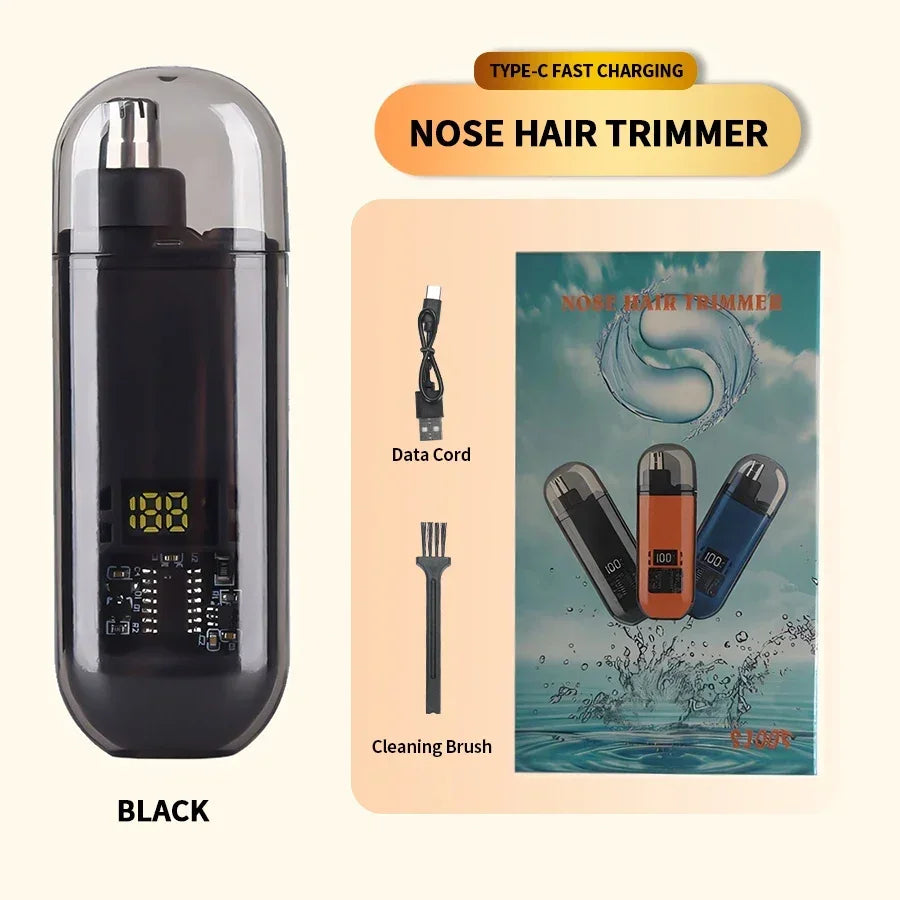 2 In 1 Electric Portable Ear And Nose Hair Trimmer Clipper 2024 Professional Painless Portable Eyebrow For Men