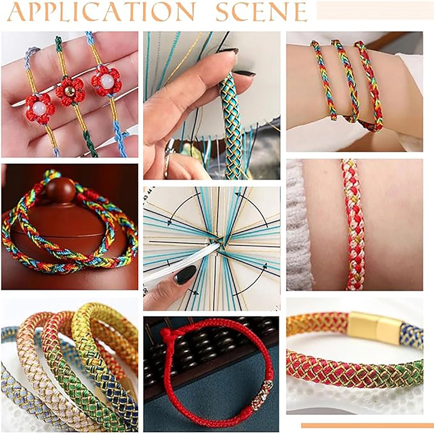 Round Square Knitting Kumihimo Beading Cord Disc Braiding Disk Tray Braided Plate Positioning Pin DIY Bracelet Weaving Board