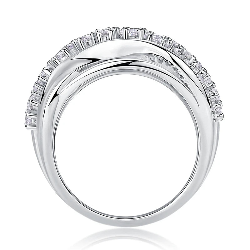 Vinregem 3EX VVS1 D Color Sparkling Real Moissanite Diamond Women Ring 100% 925 Sterling Silver Fine Jewelry Anniversary Gifts