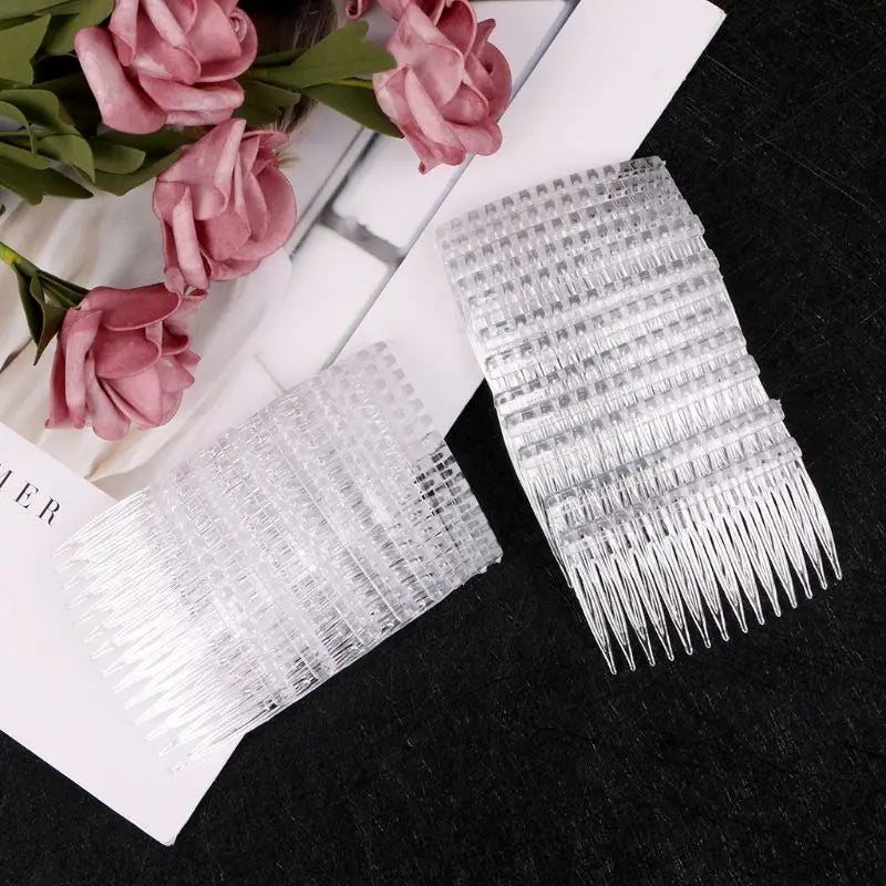 20pcs  Plastic Hair Clips Side Combs Pin Barrettes 70X40mm for Ladies Clear Plastic Side Combs Pin Barrettes
