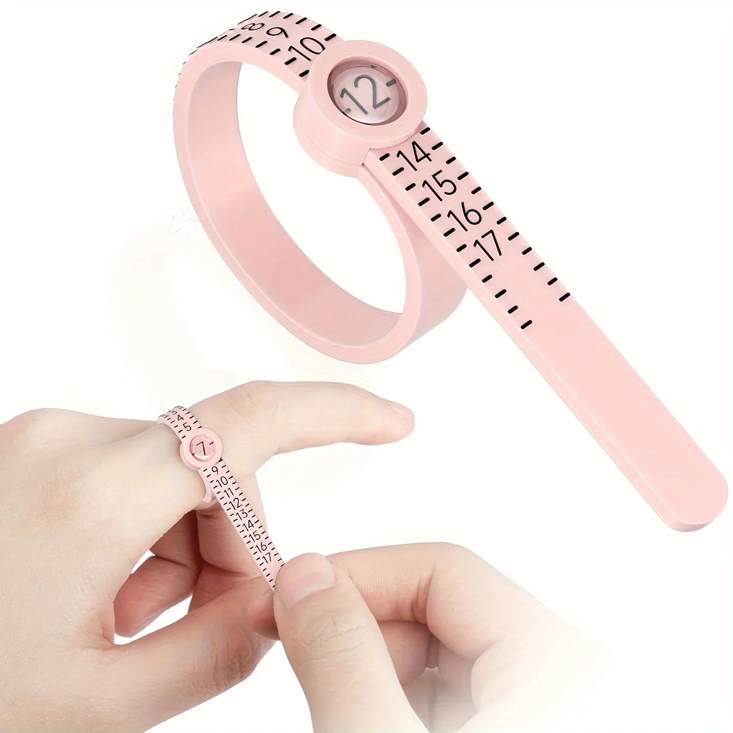 Plastic UK US EU HK Ring Sizer with Magnifier Ring Ruler Measurer Finger Gauge Ring Sizing Tool  Jewellery Measuring Tool
