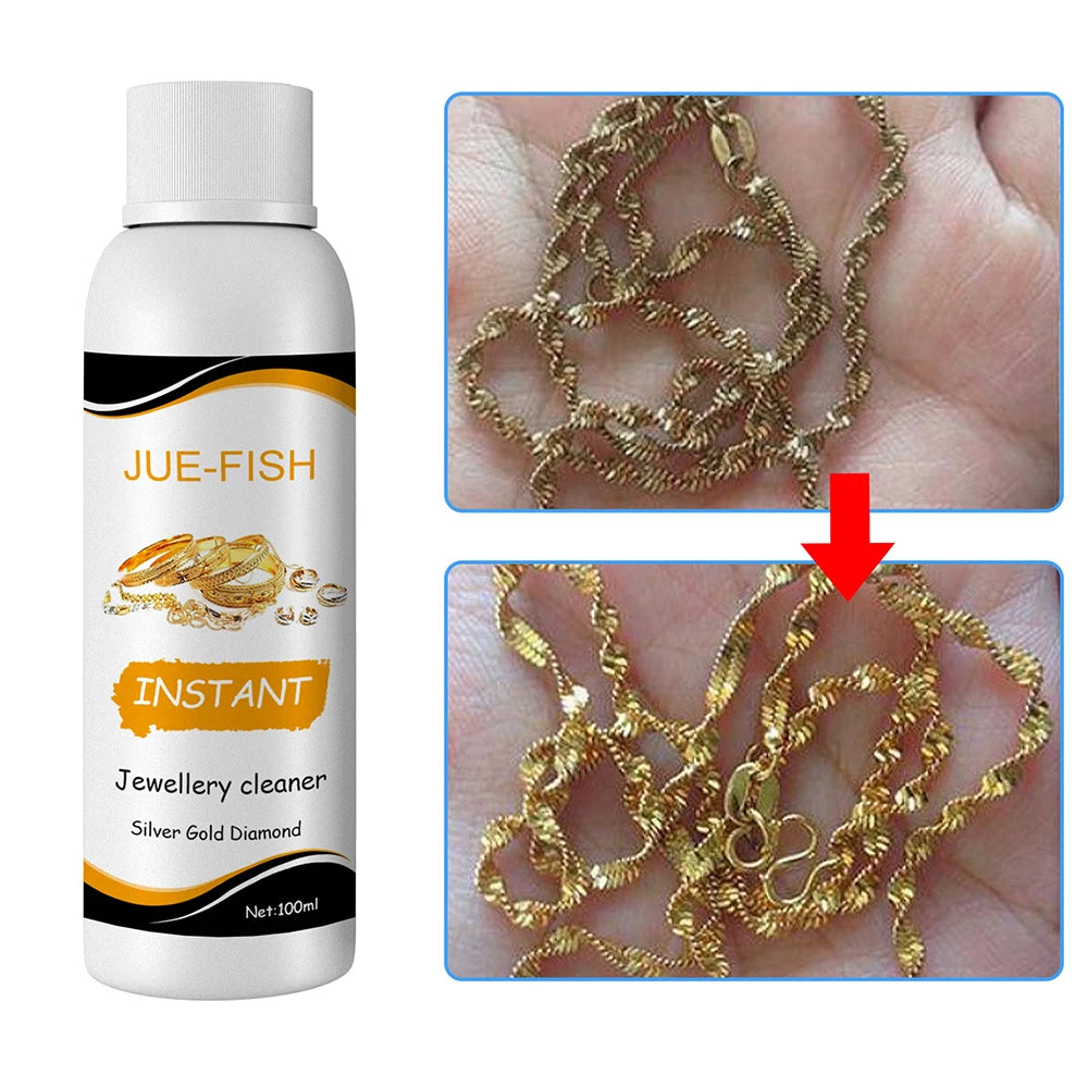 100ml Jewelry Cleaner Silver Jewelry Necklace Ring Clean Polishing Liquid Ring Care Washing Fluid Multi-Function Cleaner