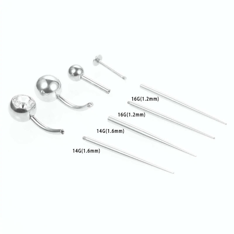 New Internal and External Thread Rod Body Piercing Stretch Guide Rod Button Rod Assistant Tool for Nose/navel/nipples/lip