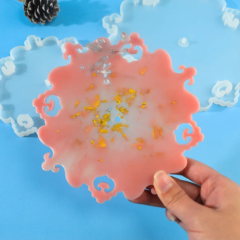 DIY Three-layer Round Fruit Plate Silicone Mold Cake Snack Rack Epoxy Resin Molds For Home Decoration Resin Art Mould