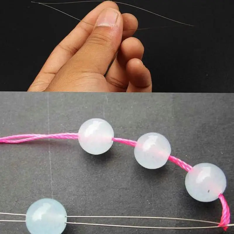 1PC Open Big Eye Beading Needles Bead Necklace Bracelet Tools Stainless Steel Self Threading Needle Pins For Jewelry Supplies