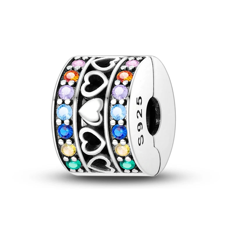 Hot Sales 925 Silver Original Charms Beads Colored Pendant Charm Fit Bracelet Necklace Dangle For Women DIY Jewelry Making