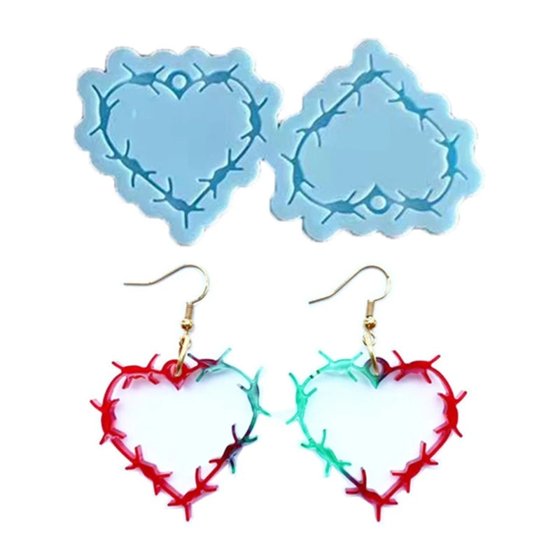Valentine's Day Earrings Epoxy Resin Mold Eardrop Danglers Silicone Mould DIY Crafts Jewelry Pendants Casting Tools