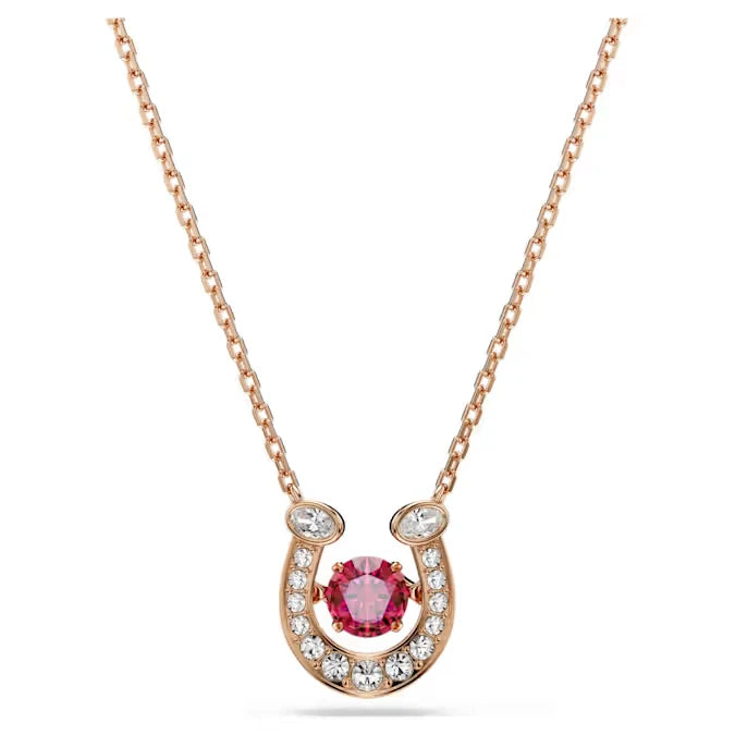 2026 New Trend Fine Jewelry Set Charming White  Red Crystal Pendant Fashion Rose Gold Pearl Necklace Bracelet Earrings for Women