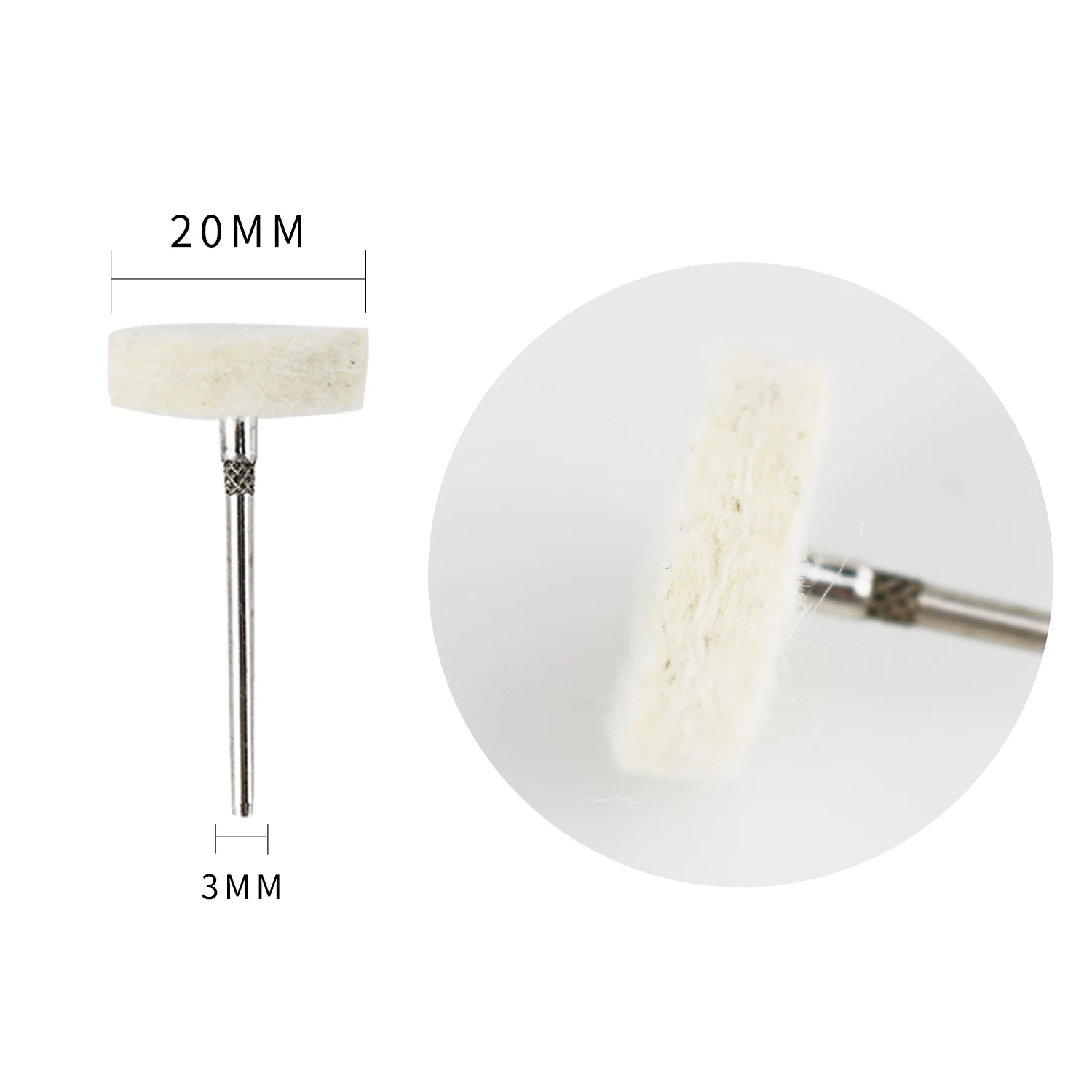 Felt Polishing Buffing Wheels Pad Clean Wheels Point Grinding Bits Rotary Tool Soft Polishing Buffing Wheel 100pcs