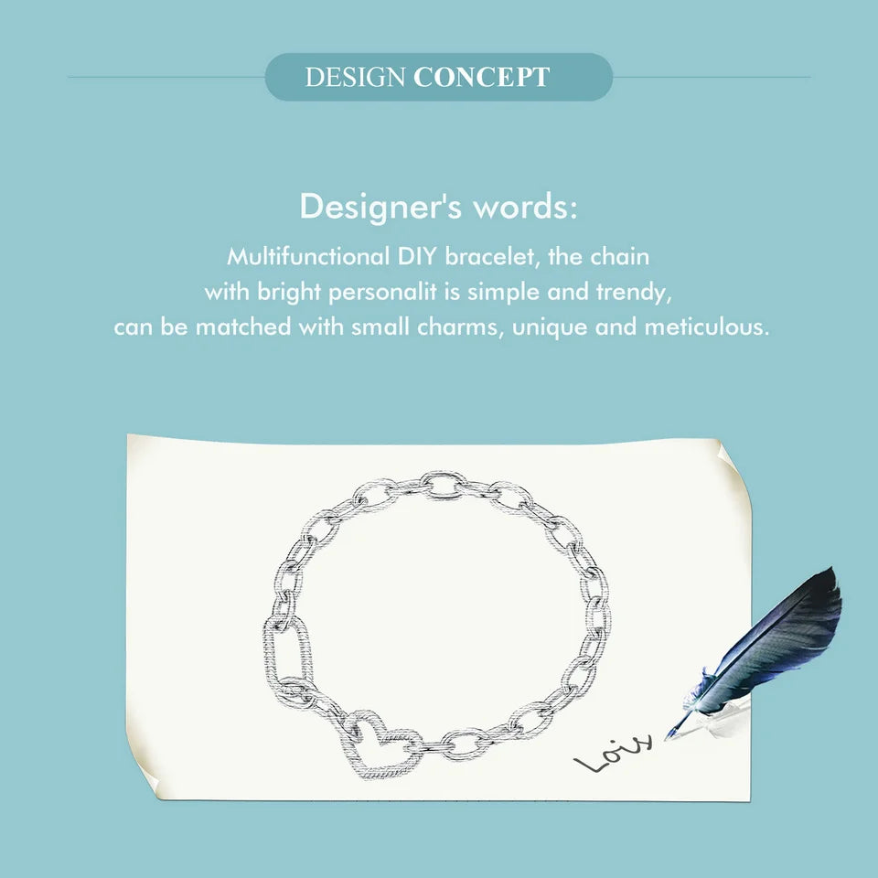 WOSTU 925 Sterling Silver Trendy Multifunctional DIY Bracelet Bangles for Women Wedding Dating Gift Fine Jewelry Fit Small charm